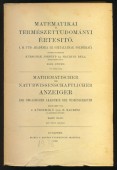 Matematikai és Természettudományi Értesítő XLIX. kötet, 1933