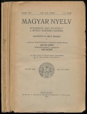 Magyar Nyelv. Közérdekű folyóirat a művelt közönség számára XXXIII. kötet, 1937